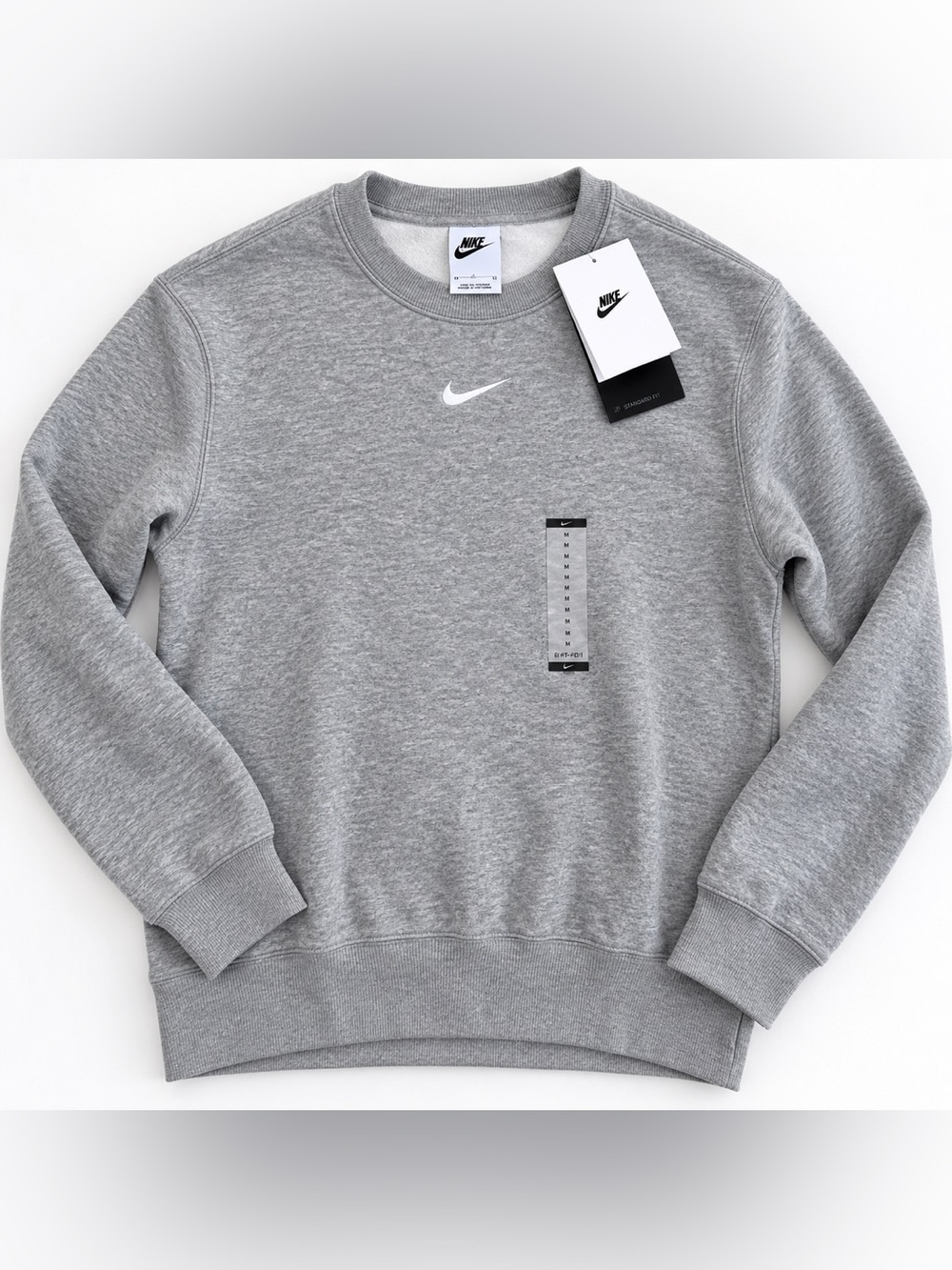 Nike Grey Crewneck Sweatshirt with White Swoosh